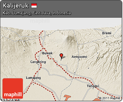 Shaded Relief 3D Map of Kalijeruk