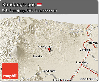 Shaded Relief 3D Map of Kandangtepus