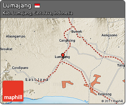 Shaded Relief 3D Map of Lumajang