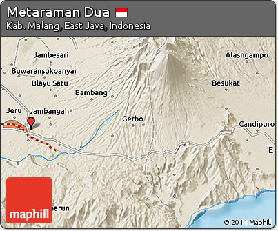 Shaded Relief 3D Map of Metaraman Dua