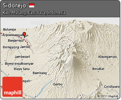 Shaded Relief 3D Map of Sidorejo