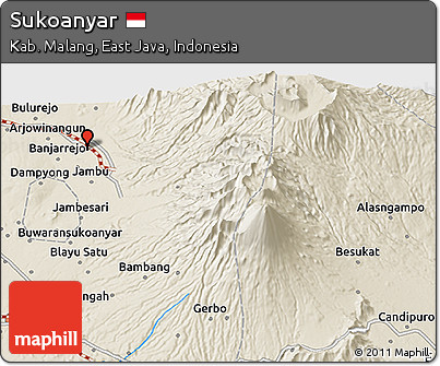 Shaded Relief 3D Map of Sukoanyar