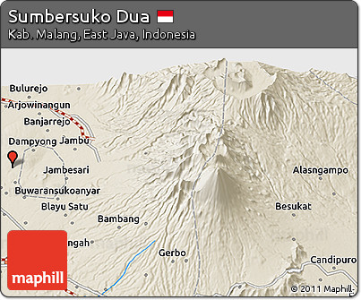 Shaded Relief 3D Map of Sumbersuko Dua