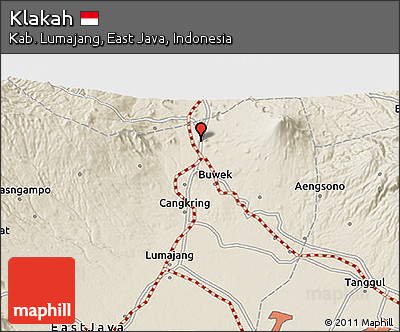 Shaded Relief 3D Map of Klakah