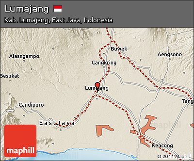 Shaded Relief 3D Map of Lumajang