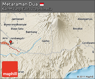 Shaded Relief 3D Map of Metaraman Dua