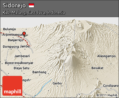 Shaded Relief 3D Map of Sidorejo
