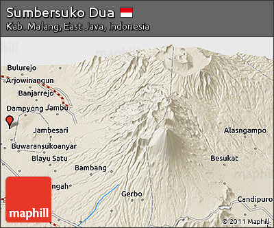 Shaded Relief 3D Map of Sumbersuko Dua