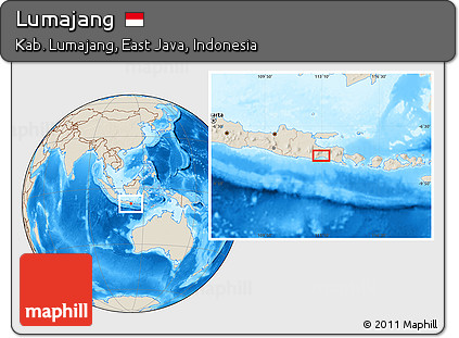 Shaded Relief Location Map of Lumajang
