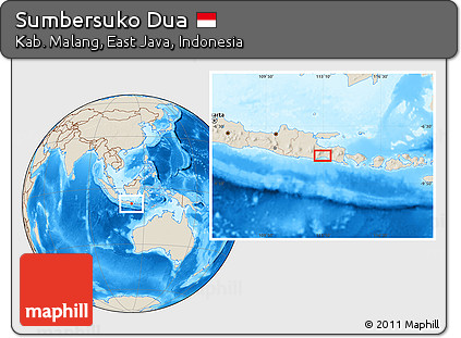 Shaded Relief Location Map of Sumbersuko Dua