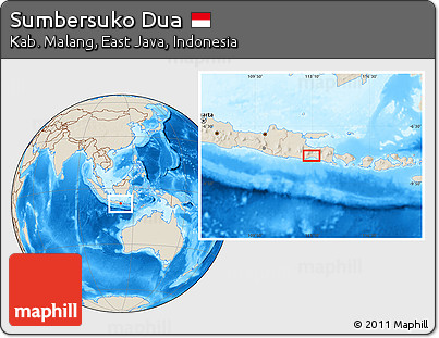 Shaded Relief Location Map of Sumbersuko Dua