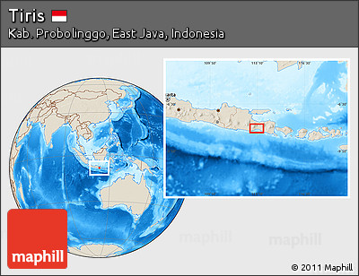 Shaded Relief Location Map of Tiris