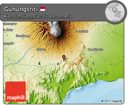 Physical Map of Gunungsriti