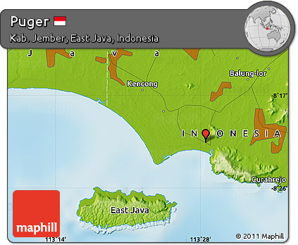 Physical Map of Puger