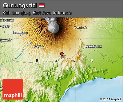 Physical Map of Gunungsriti