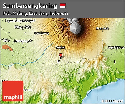 Physical Map of Sumbersengkaring