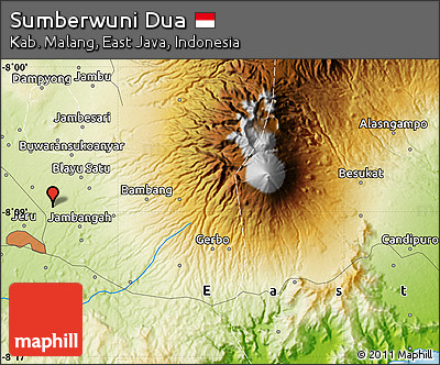Physical Map of Sumberwuni Dua