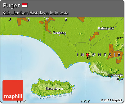 Physical Map of Puger