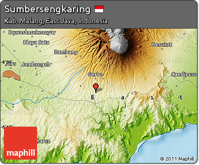 Physical Map of Sumbersengkaring