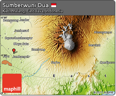 Physical Map of Sumberwuni Dua