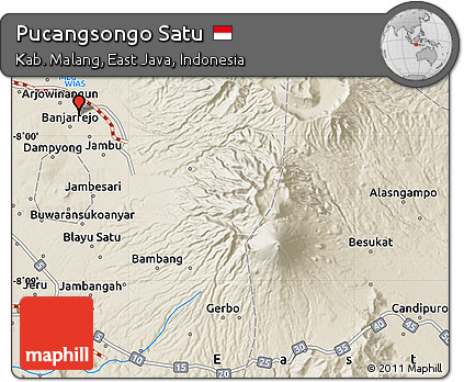 Shaded Relief Map of Pucangsongo Satu