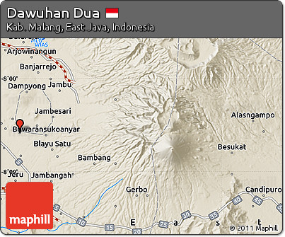 Shaded Relief Map of Dawuhan Dua