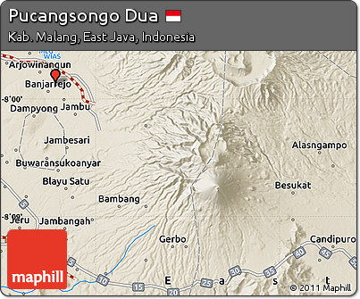 Shaded Relief Map of Pucangsongo Dua
