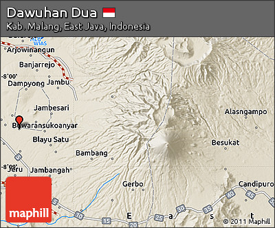 Shaded Relief Map of Dawuhan Dua