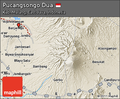 Shaded Relief Map of Pucangsongo Dua
