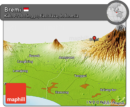 Physical Panoramic Map of Bremi