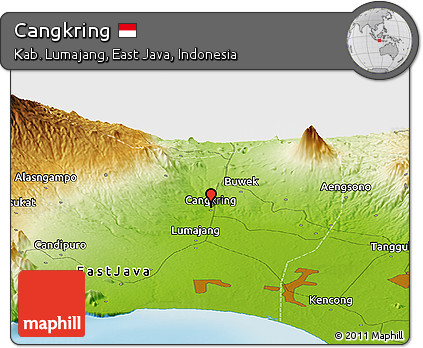 Physical Panoramic Map of Cangkring