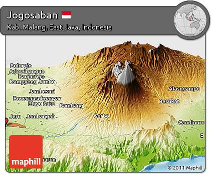 Physical Panoramic Map of Jogosaban