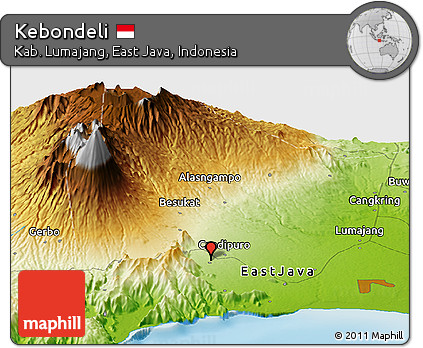 Physical Panoramic Map of Kebondeli