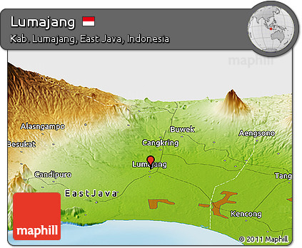 Physical Panoramic Map of Lumajang