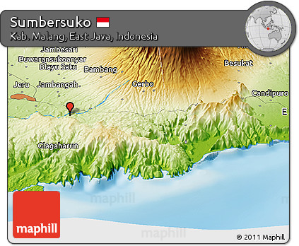 Physical Panoramic Map of Sumbersuko