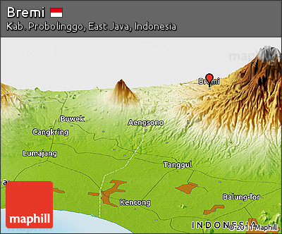 Physical Panoramic Map of Bremi
