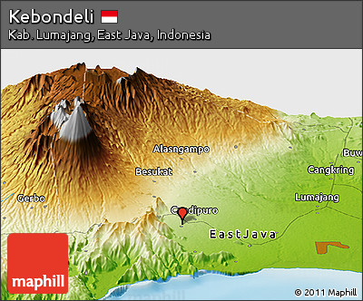 Physical Panoramic Map of Kebondeli