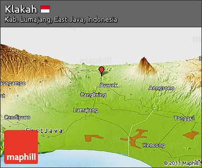 Physical Panoramic Map of Klakah