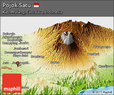 Physical Panoramic Map of Pojok Satu