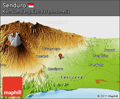 Physical Panoramic Map of Senduro