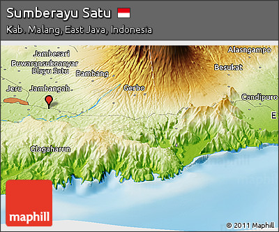 Physical Panoramic Map of Sumberayu Satu