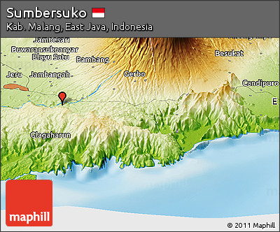 Physical Panoramic Map of Sumbersuko