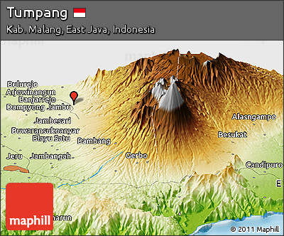 Physical Panoramic Map of Tumpang