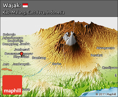 Physical Panoramic Map of Wajak