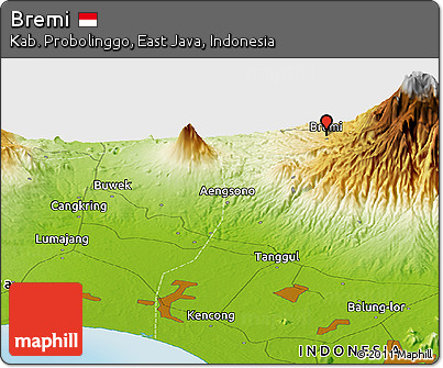 Physical Panoramic Map of Bremi
