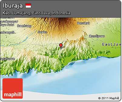Physical Panoramic Map of Iburaja