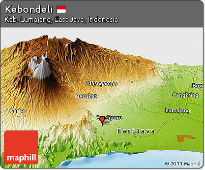 Physical Panoramic Map of Kebondeli