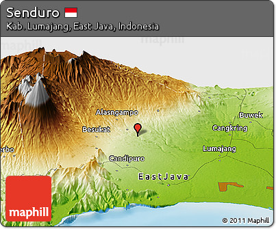 Physical Panoramic Map of Senduro