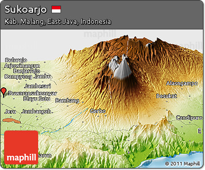 Physical Panoramic Map of Sukoarjo