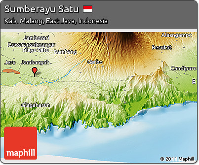 Physical Panoramic Map of Sumberayu Satu
